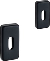 ELIOT rechthoekig baardsleutel rozet set - mat zwart - sleutelgat rozet - deurrozet