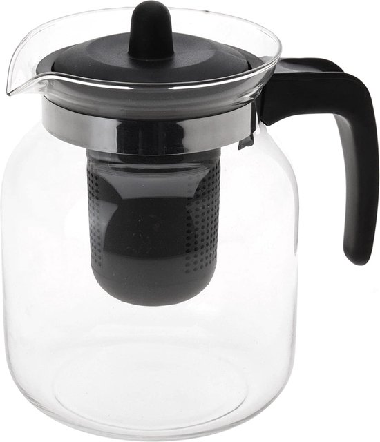 Glazen Theepot - Koffiekan - Glazen Theepot - Teatime serveer - Glas -Theepot met Thee Infuser 1.5 L - 2 stuks