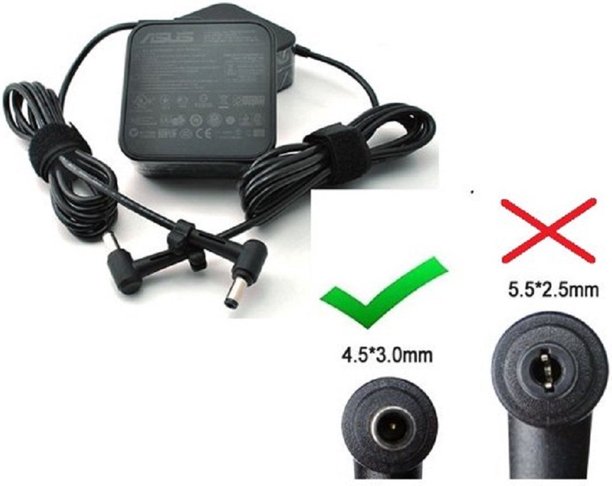 Image of AC adapter PRO 19V 3.42A 65W voor AsusPro BU400 BU400A PU551 PU551L PU551LA PU551LD PU551J PU551JA.
