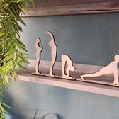 yoga poppetjes -zonnegroet - yoga - beeldjes - hout - Silhouette