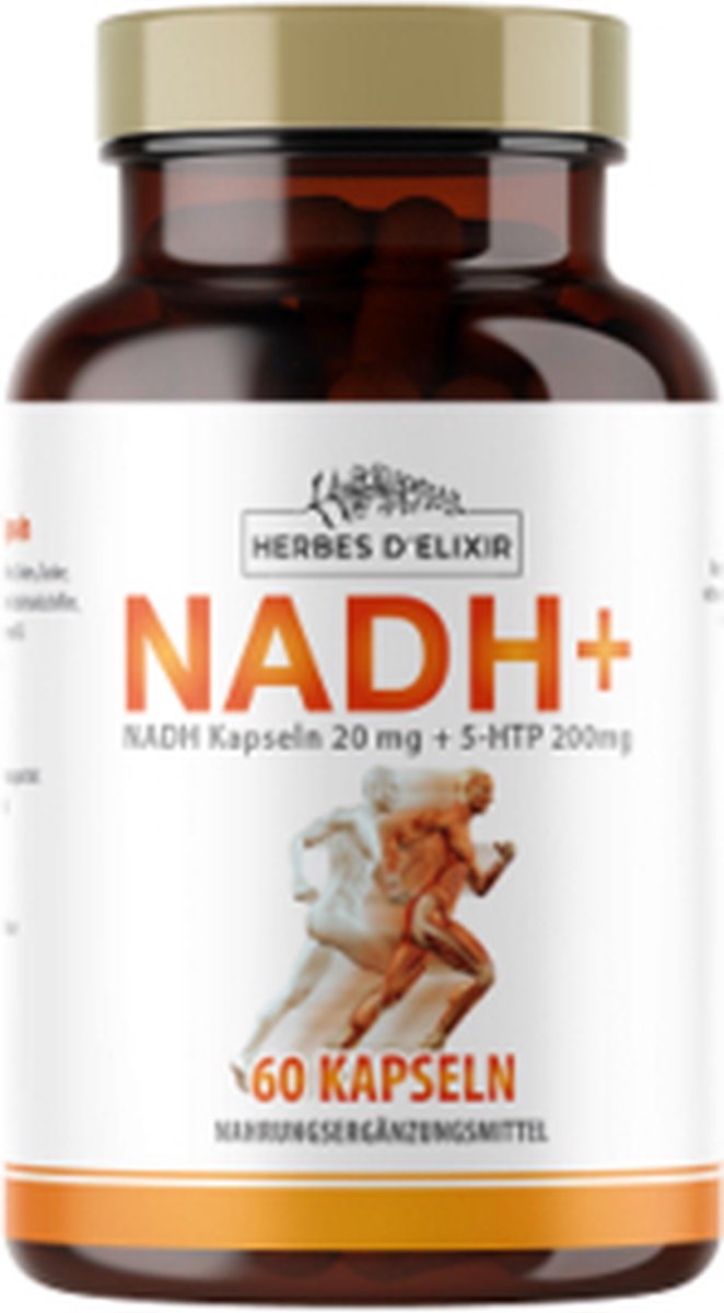 Goedkoopste Herbes D'elixir NADH 20 mg 5-HTP 200 mg - Voedingssupplement - 60 Capsules - Ondersteunt Energie