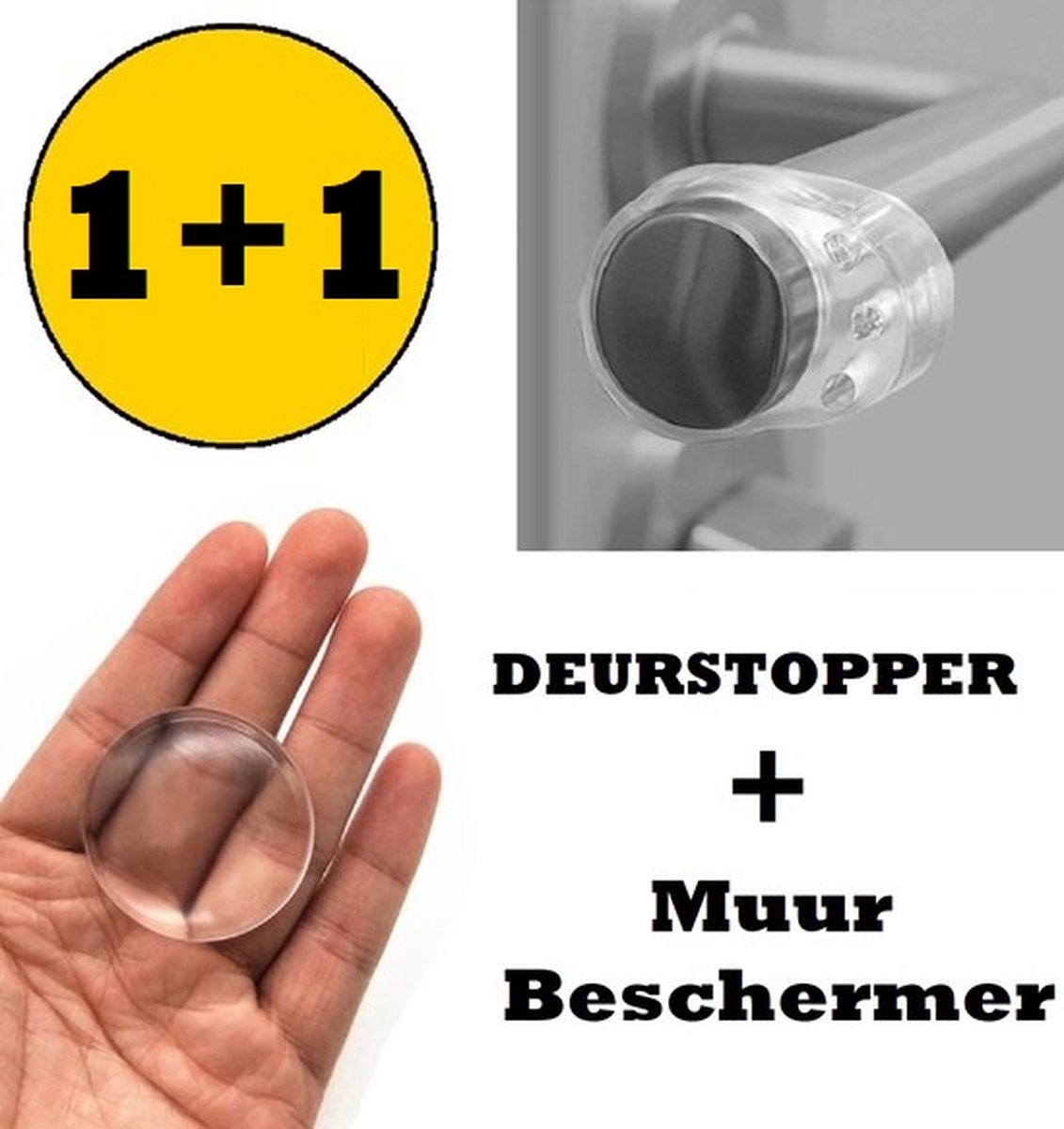 Deurstopper- Muurbeschermer - Deurbuffer - 1+1 - deurbeschermer - Deurklink - deur ring - Equantu®
