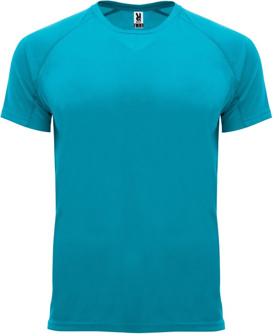 Turquoise unisex sportshirt korte mouwen Bahrain merk Roly maat XXL