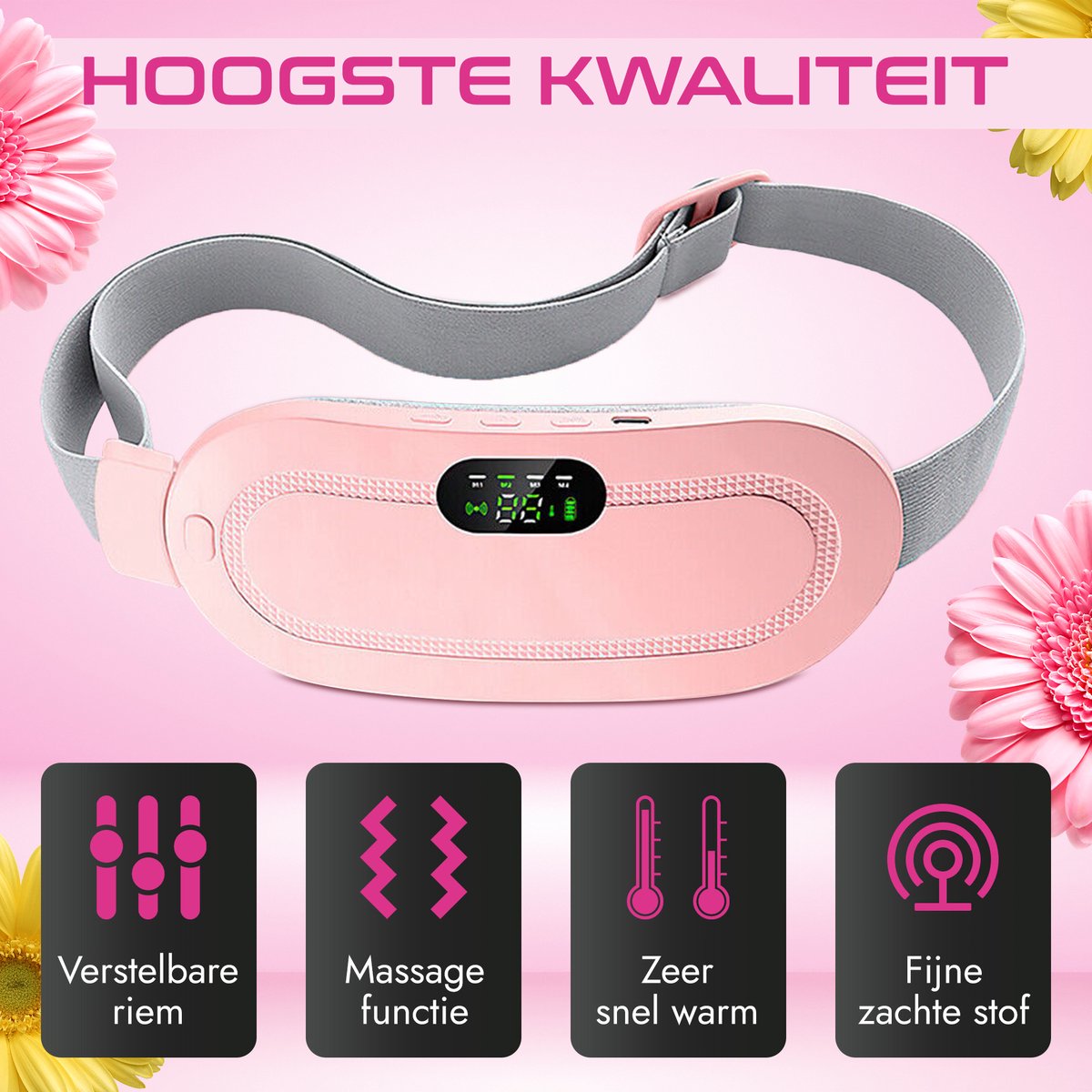 Gluxury Menstruatie Warmteband Verwarmde Menstruatieband