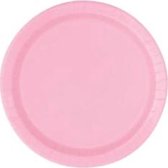 Kartonnen Bordjes roze 23cm 20 stuks - Wegwerp borden - Feest/verjaardag/BBQ borden - feestjes - Babyshower