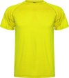 Fluor Geel kinder unisex sportshirt korte mouwen MonteCarlo merk Roly 4 jaar 98-104