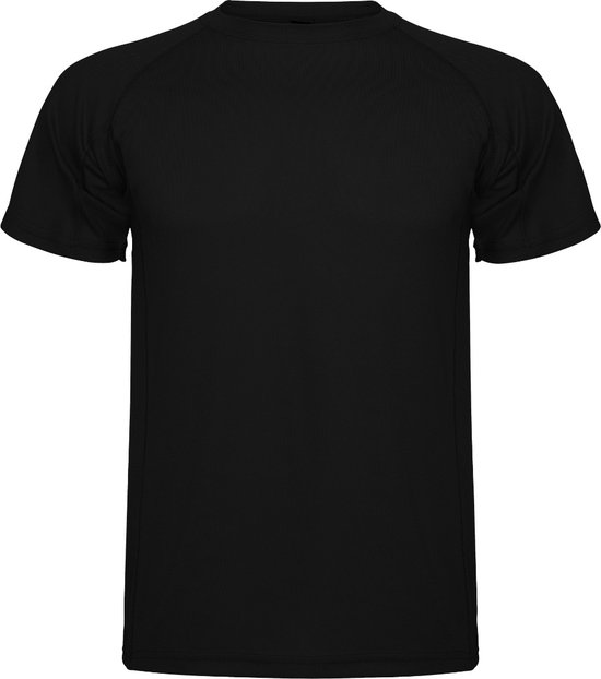 Zwart unisex sportshirt korte mouwen MonteCarlo merk Roly maat 3XL