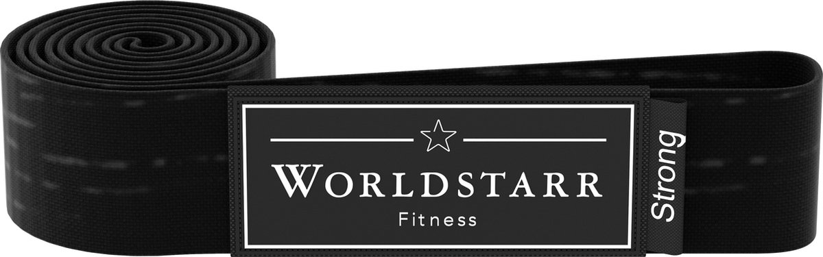 Worldstarr weerstandsband zwart - fitness elastiek - Resistance band - lange weerstandsband - Full body exercise - Fitness & Crossfit elastiek - Powerlifting banden - Stretch band - Antislip