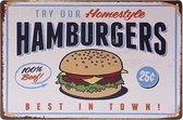 Wandbord Pub Bord Cafe - Try Our Homestyle Hamburgers