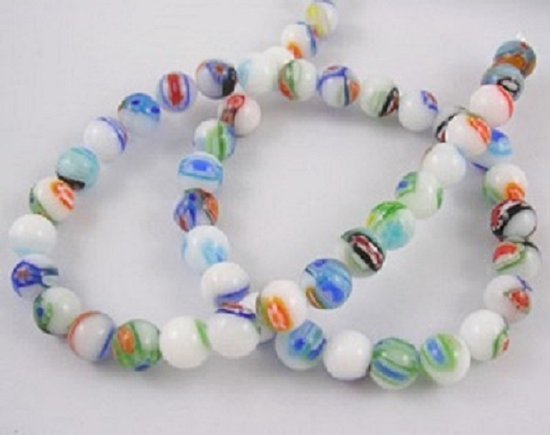 Millefiori kralen rond 6mm 10x - Kralenwinkel Albertien