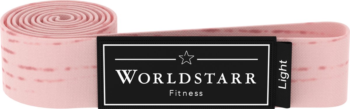 Worldstarr weerstandsband Pink - Light Strength - Fitness elastiek - Resistance band - Lange weerstandsband/ elastiek - Full body exercise - Fitness & Crossfit elastiek - Powerlifting banden - Stretch band - Antislip
