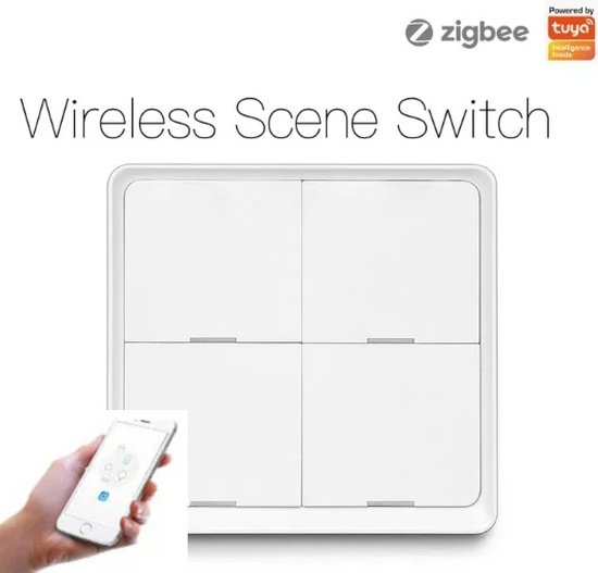 Scene Controller Voor Lampen MOES Tuya ZigBee Draadloze 3-Scèneschakelaar - Batterijgevoed, Smart Home Bediening Via App (Smart Life), Zonder Bedrading Tuya Compatibele Slimme Schakelaar