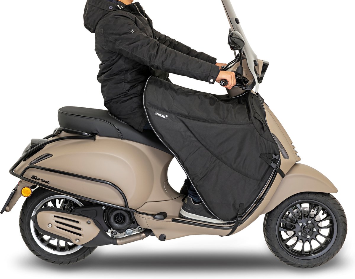VOORJAARS DEAL Stricto® - Premium scooter Heavy Duty - Zwart - Universeel – water & winddicht – scooter beenkleed universeel voor alle merken zoals Vespa/Kymco/ Piag