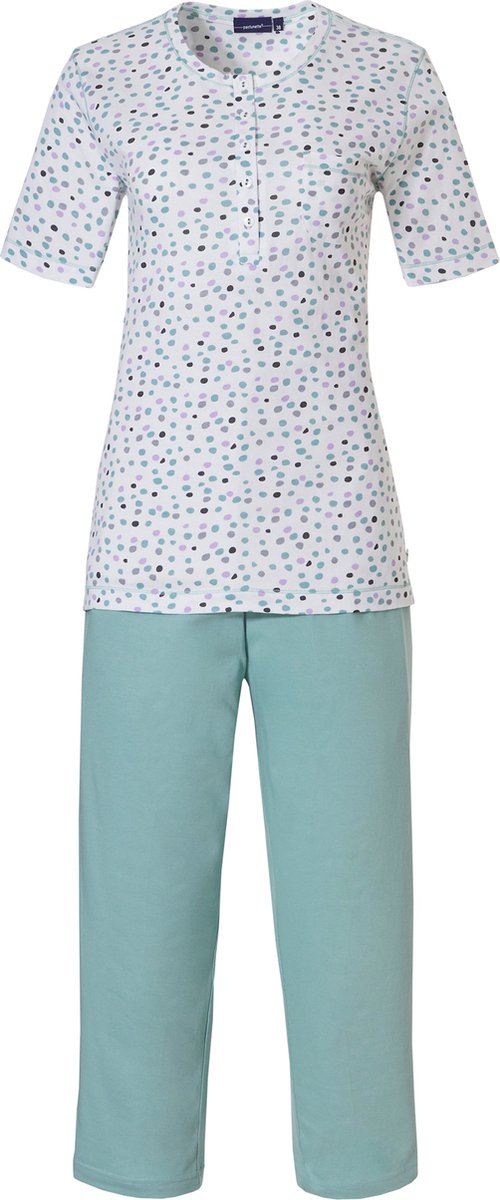 Pastunette Sweet Dots - Pyjamaset - Wit/Groen - Katoen