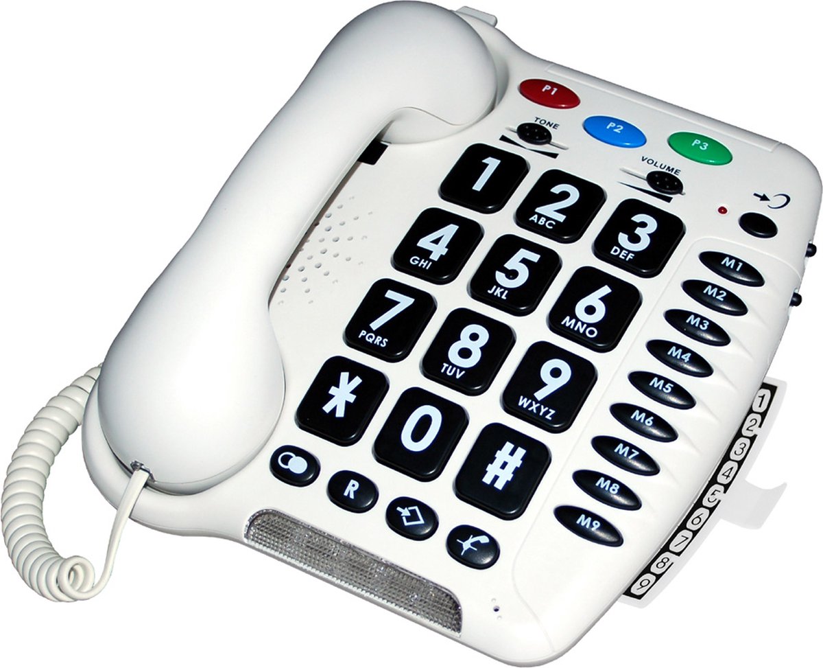 GEEMARC CL100 telefoon - BIG BUTTON - 30 dB GELUIDSVERSTERKING - geschikt voor SLECHTHORENDEN