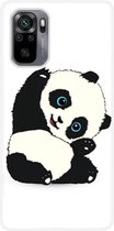 ADEL Siliconen Back Cover Softcase Hoesje Geschikt voor Xiaomi Redmi Note 10 (4G)/ 10s - Panda Liggend