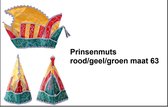 Prinsenmuts rood/geel/groen mt 63 - prinsenmuts raad van elf rood geel groen prinsensteek festival