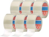 Tesa Pack of 6 64014 – Silent Roll Tape for Packaging Parcels and Shipping Boxes – Transparent – 6 m Rolls