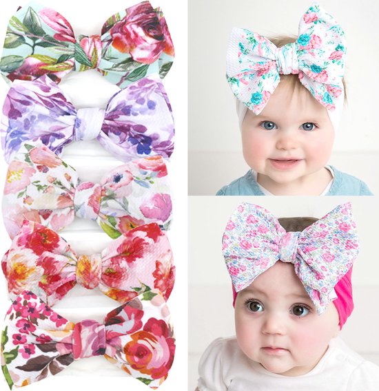 Baby Haarbandje met Strik - Haarspeldje – Meisjes – Baby Strikje – Haarband – Baby Kleding – Baby Mutsje – Hoofdband Baby – 1 Per Verpakking – Verschillende Designs