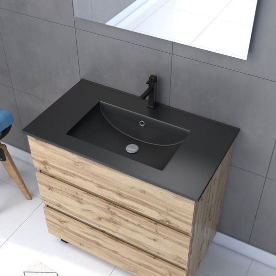 Eenvoudig meubel wastafel decor eiken 45cm Sorrento