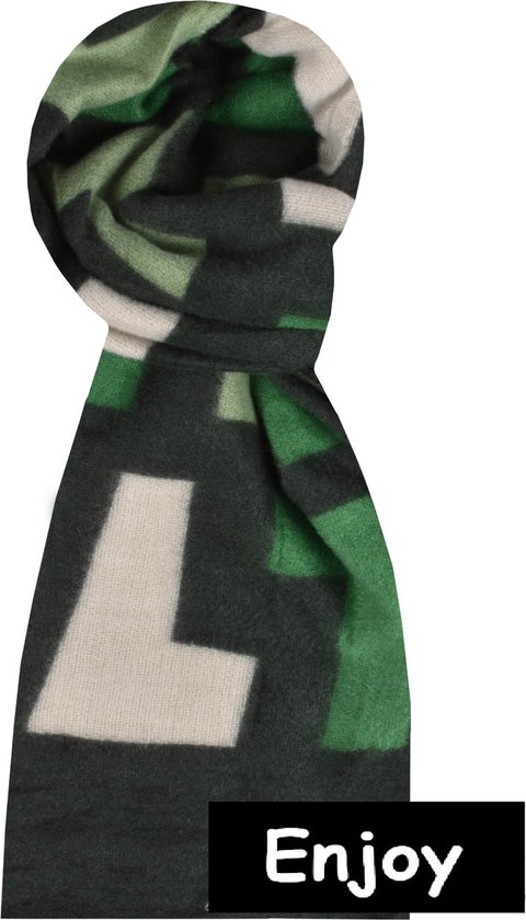 uitzetten Wirwar met de klok mee sjaal -groen/zwart- natuurlijke materialen-langwerpig | bol.com