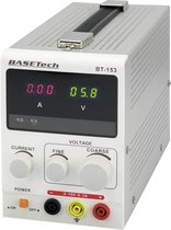 Basetech BT-153 Labvoeding, regelbaar 0 - 15 V/DC 0 - 3 A 45 W Aantal uitgangen: 1 x