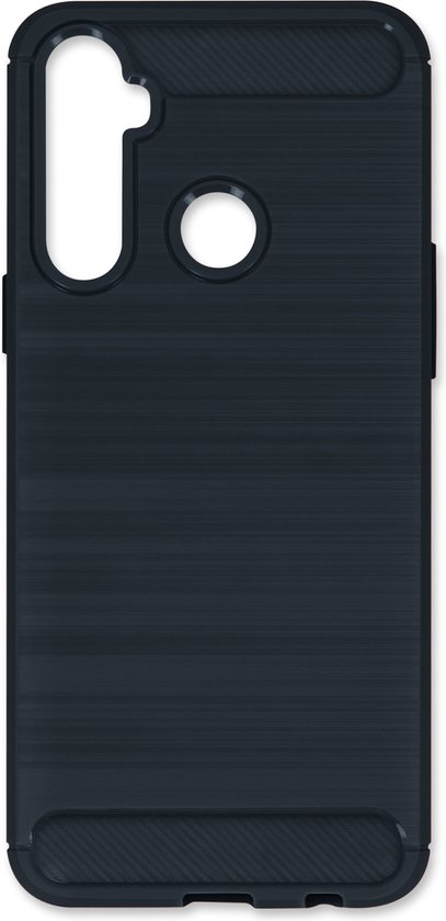Convient pour Realme 6i Coque souple renforcée avec effet brossé bleu nuit
