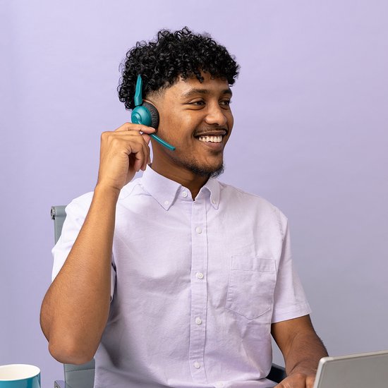 JLab Go Work Pop Headset met Microfoon - Draadloze Headset Bluetooth - Noise Cancelling Microfoon - 50 Uur Speeltijd - Groen