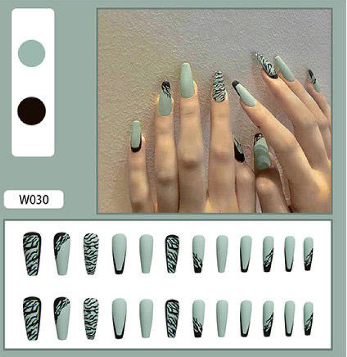 Dazori-plaknagels-nepnagels-zelfklevend-nailart-nagels-kunstnagels-press on-nep nagels-24tips-W030