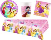 Disney Princess - Forfait fête - Articles de fête - Fête d'enfants - 8 Enfants - Nappe - Gobelets - Serviettes - Assiettes