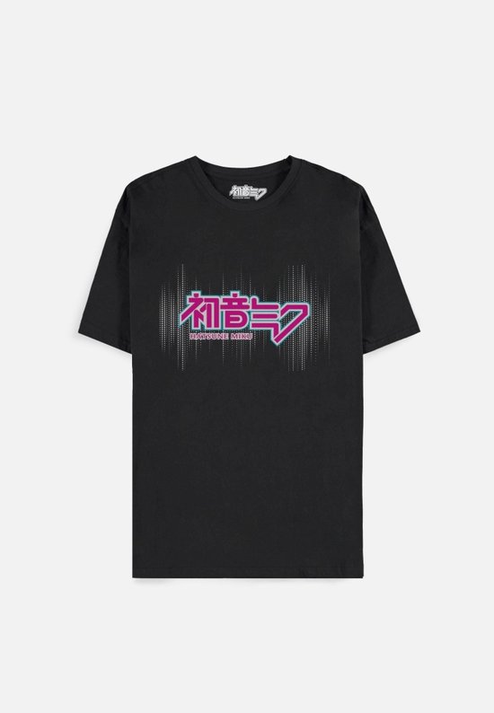 Hatsune Miku Heren Tshirt Logo Zwart