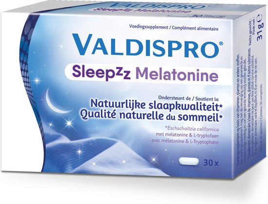 Valdispro Sleepzz Mélatonine 30 comprimés - soutient la qualité naturelle du sommeil