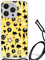 Case iPhone 14 Pro Max GSM Hoesje met doorzichtige rand Punk Yellow