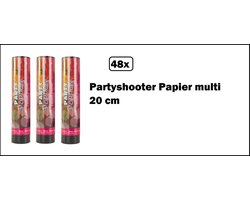 48x Party shooter papier multi 20 cm- PAPIER - shooter confetti carnaval thema feest festival apres ski party