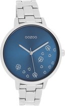 OOZOO Timepieces - Zilverkleurige horloge met zilverkleurige roestvrijstalen armband - C11121