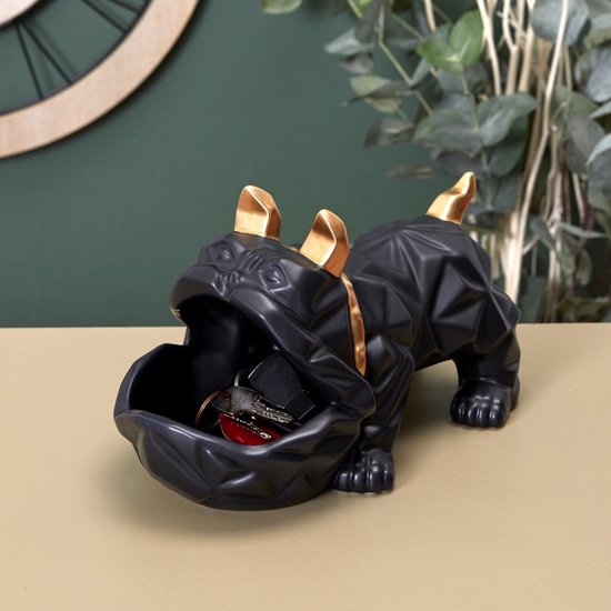 Home Deco Factory sculpture deco bulldog white empty pocket 23cm