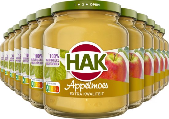 HAK Appelmoes Extra Kwaliteit - Tray 12x360 gram - Gemaksgroenten - Groenteconserven - Authentiek Hollands Recept - Vegan