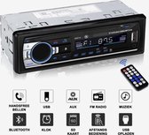 Autoradio voor alle auto's met Bluetooth, USB, AUX en Handsfree - Afstandsbediening - Enkel DIN Auto Radio met Ingebouwde Microfoon - Zwart