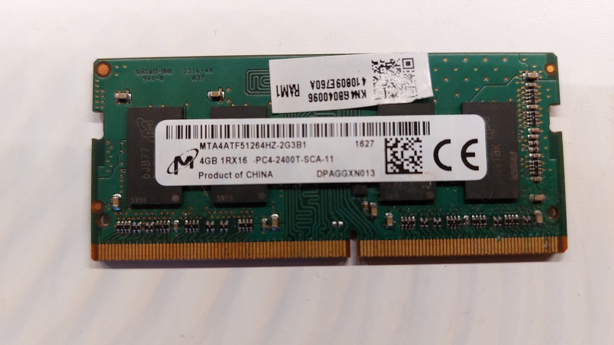 Micron 4 GB DDR4 1Rx16 PC4-2400T-SCA-11 MTA4ATF51264HZ-2G3B1 S0DIMM laptop geheugen