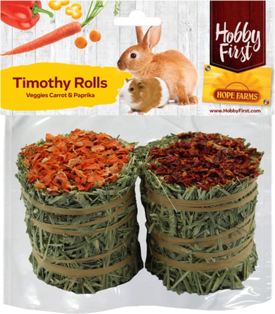 Hobbyfirst Hope Farms Hooirolletjes - Knaagdiersnack - Wortel Paprika 18x11 cm 200 g Voor Alle Leeftijden