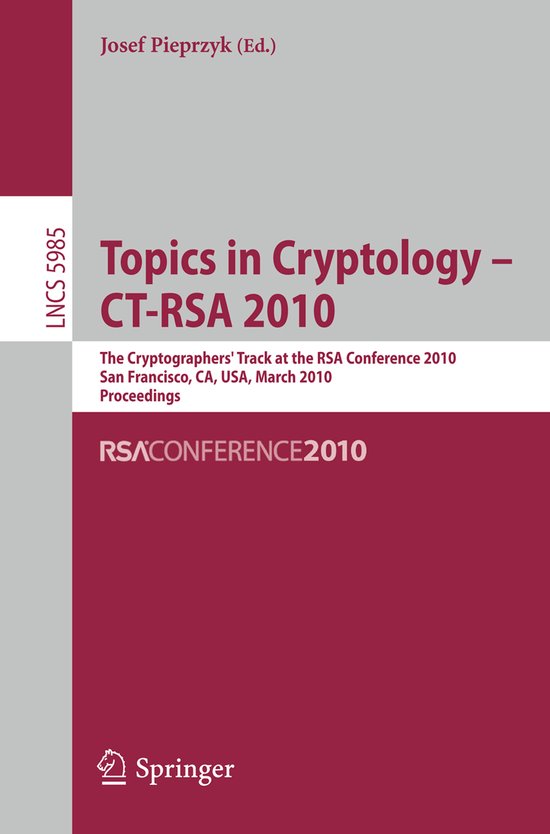 Topics in Cryptology - CT-RSA 2010 - cover