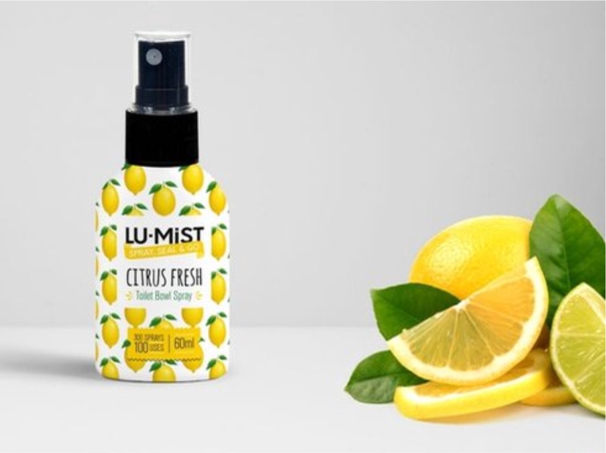 LuMist Air Deodoriser Spray Citrus Fresh - 60 ml - Voor 100 Sprays Verkwikkende Citroengeur