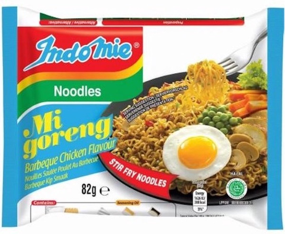 Indomie Instant Noedels Noodles Mi Goreng BBQ Kip Smaak- 40 x 80g
