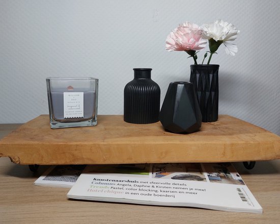 Vases à fleurs - Set de 3 - Petits vases à fleurs - Zwart - Vases à fleurs décoratifs - Acryl