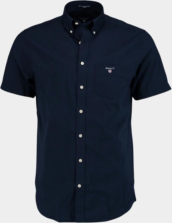 Gant - Shirt Boradcloth Navy - Heren - Maat XL - Regular-fit