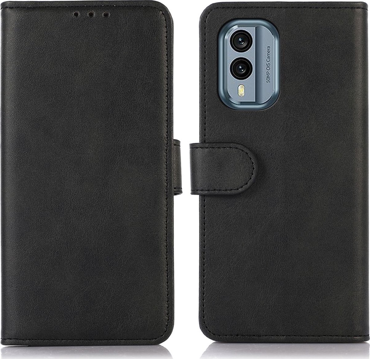 Mobigear Telefoonhoesje geschikt voor Nokia X30 Hoesje | Mobigear Wallet Bookcase Portemonnee | Pasjeshouder voor 3 Pasjes | Telefoonhoesje voor Pinpas / OV Kaart / Rijbewijs - Zwart