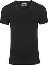 Garage 205 - Bodyfit T-shirt diepe ronde hals korte mouw zwart L 95% katoen 5% elastan