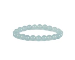 Bixorp Gems Blauwe Chalcedoon Edelstenen Armband - Gepolijste Edelsteen Kralenarmband