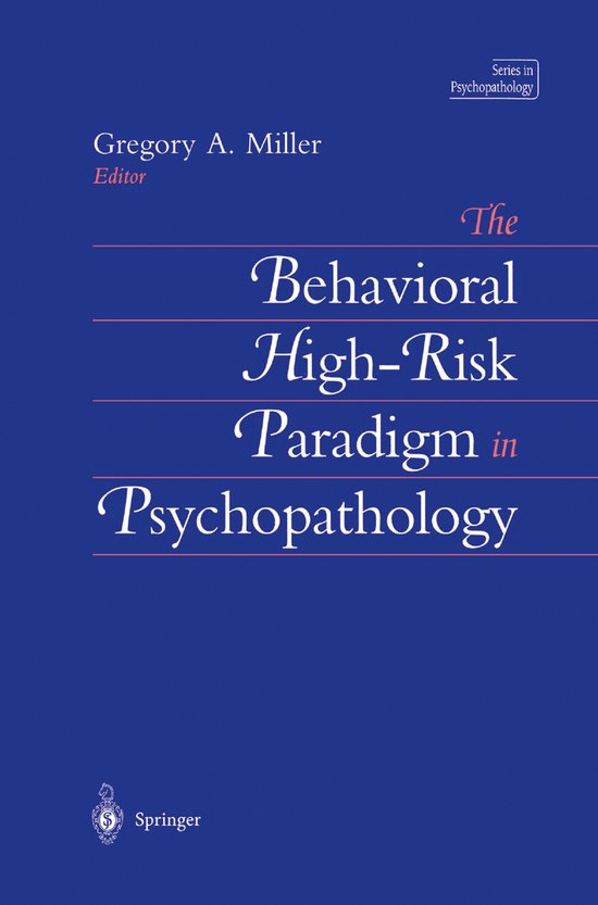 The Behavioral High-Risk Paradigm in Psychopathology - cover