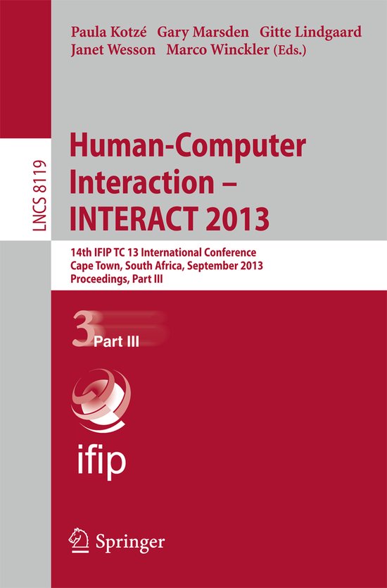 Lecture Notes in Computer Science8119- Human-Computer Intera ... - cover